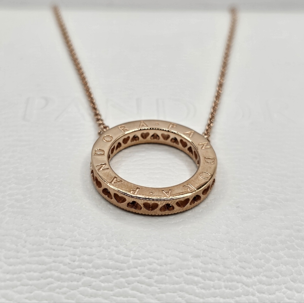 🎁 Authentic Pandora ⭐️REVERSIBLE⭐️ ROSE NECKLACE - Picture 7 of 8